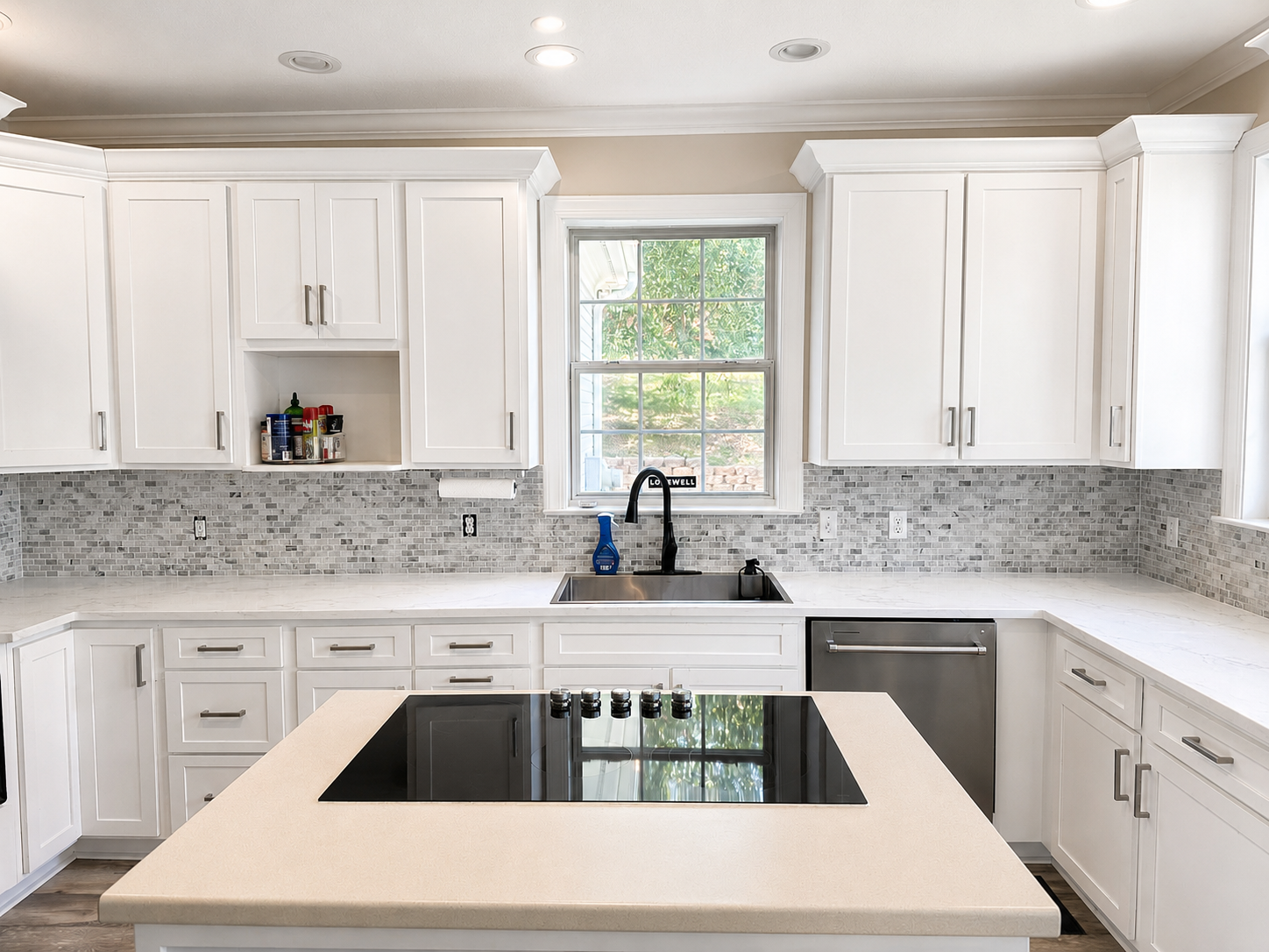 Kitchen after custom backsplash installation