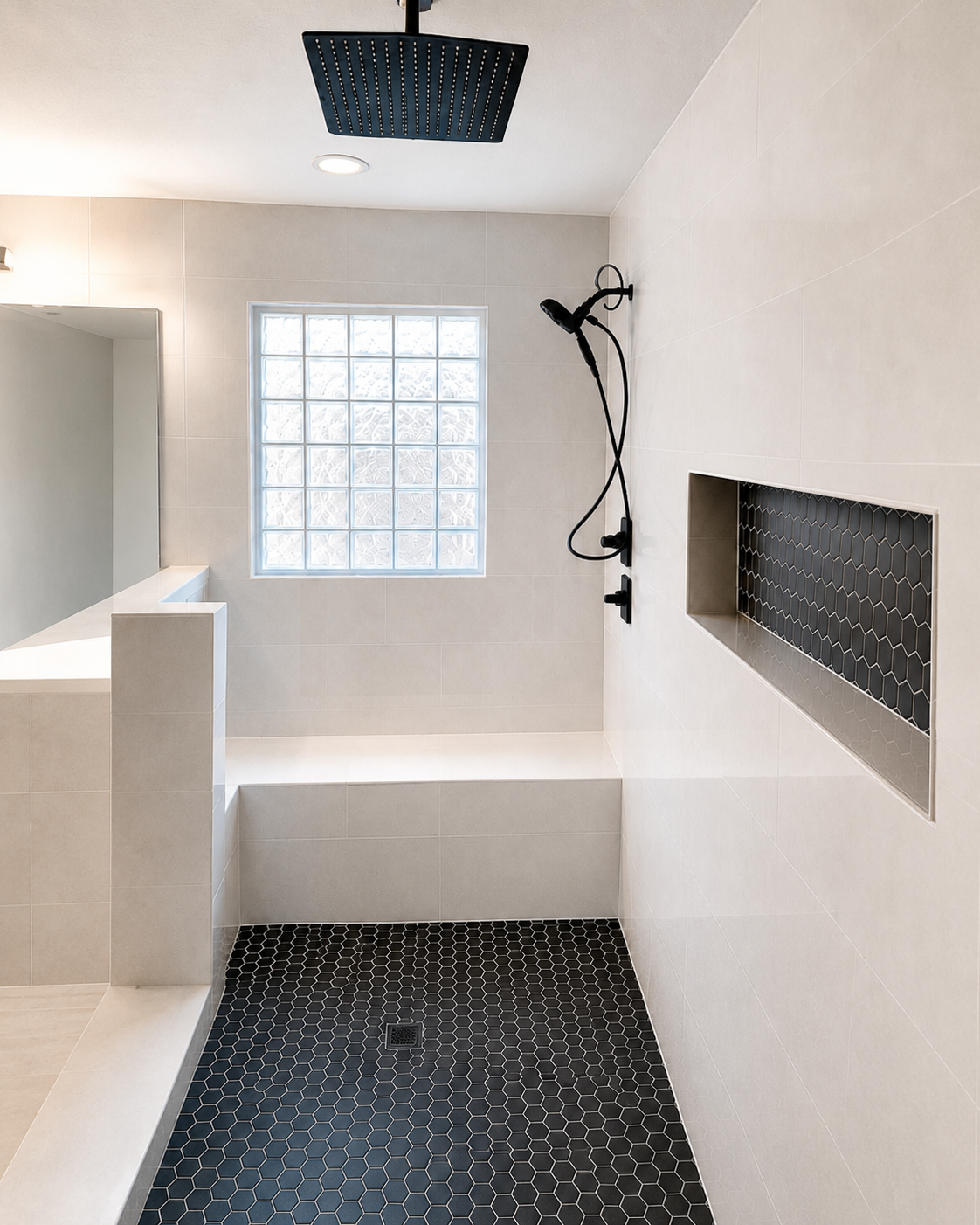 Bathroom after luxury shower installation