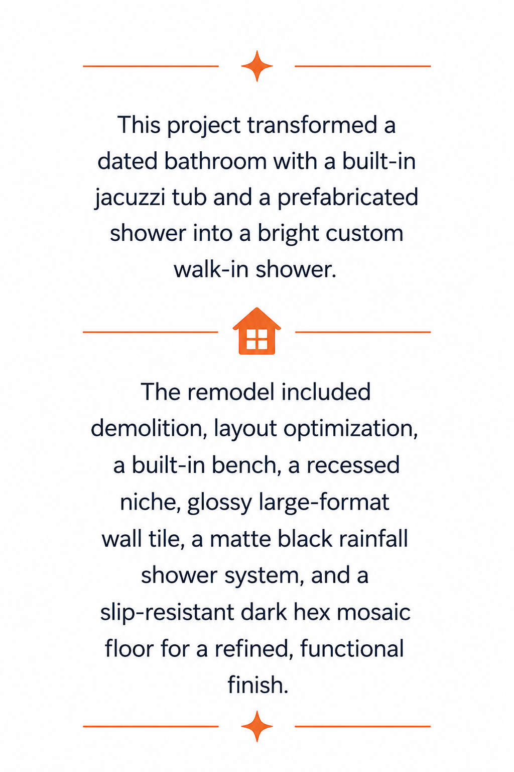 Luxury shower installation project details